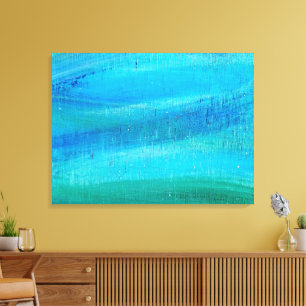 turquoise paint pattern canvas print