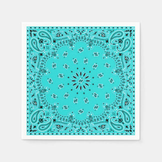 Turquoise Paisley Bandanna Scarf BBQ Picnic Napkin