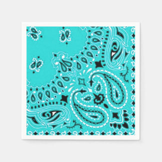 Turquoise Paisley Bandanna Scarf BBQ Picnic Napkin