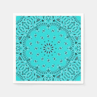 Turquoise Paisley Bandanna Scarf BBQ Picnic Napkin