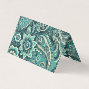 Turquoise Paisley Floral Pattern