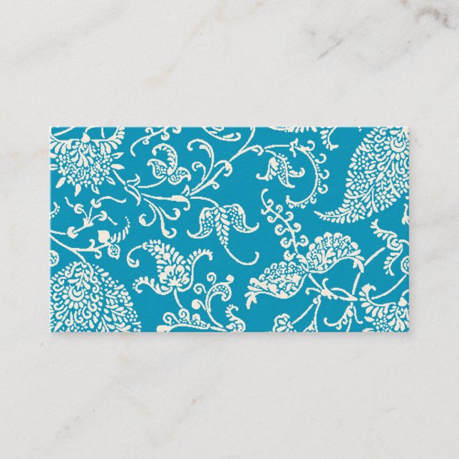 Turquoise Paisley Profile Business Card (Front)