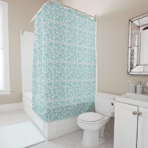 Turquoise Paisley Shower Curtain