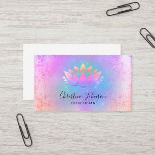 turquoise pastel colours background lotus business card