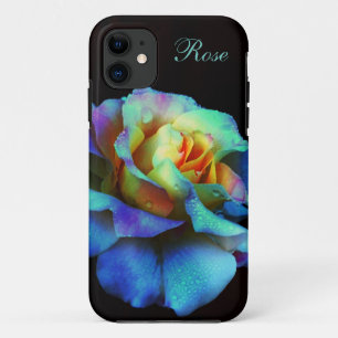 Turquoise Pastel Rainbow Rose iPhone 5 case