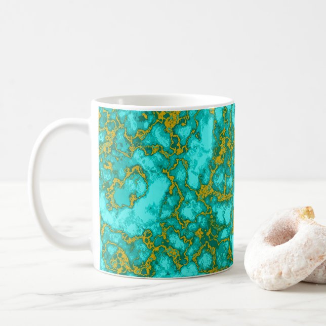 Turquoise Pattern Coffee Mug (With Donut)