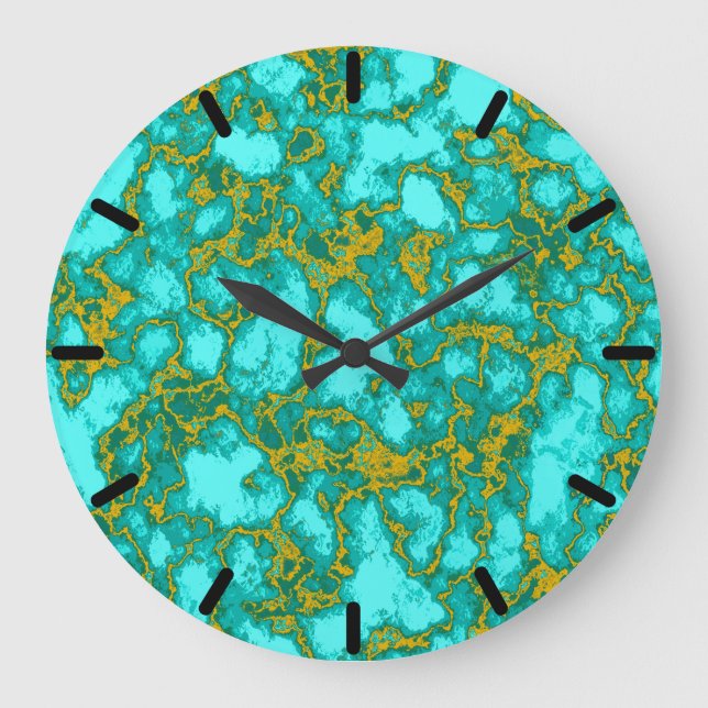 Turquoise Pattern Large Clock (Front)