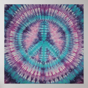 Turquoise Peace Sign Tie Dye