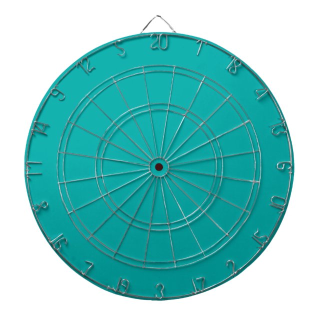 Turquoise Peacock Colour Accent Ready to Customise Dartboard (Front)