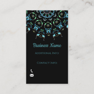 Turquoise Pearl Mandala Business Card 2