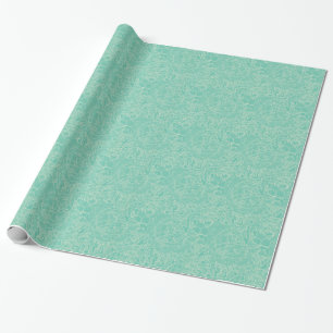 Turquoise Peony Pattern Wrapping Paper
