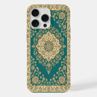 Turquoise Persian Rug Phone Case  Floral Medallion