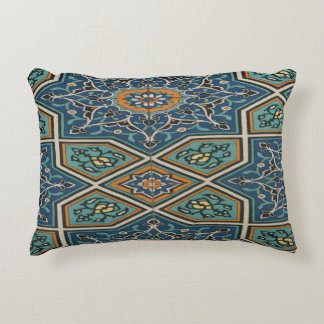 Turquoise Persian Tile Lumbar Pillow – Elegant Tra