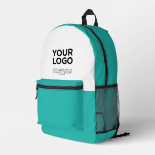 Turquoise Personalised Business Logo and Text Printed Backpack