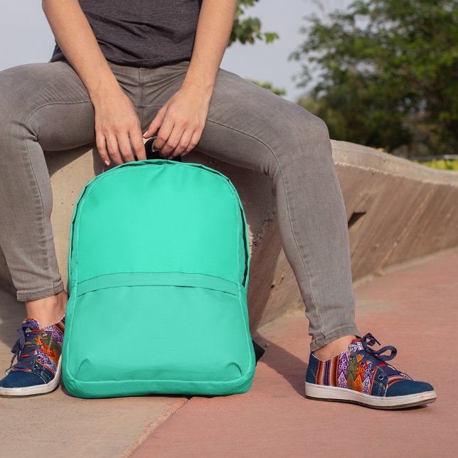 Turquoise personalised custom printed backpack (Turquoise personalized custom printed backpack)