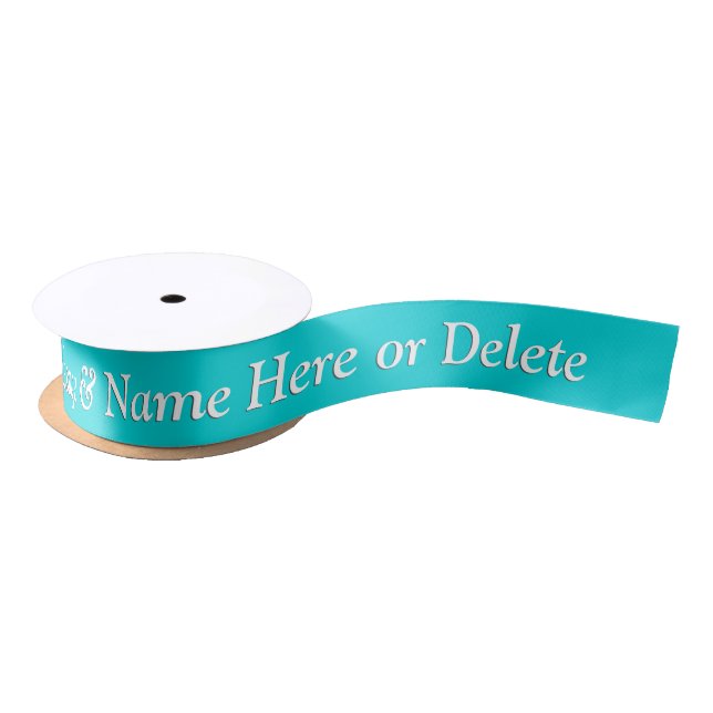 Turquoise Personalised Ribbon Your COLORS and TEXT Satin Ribbon (Spool)
