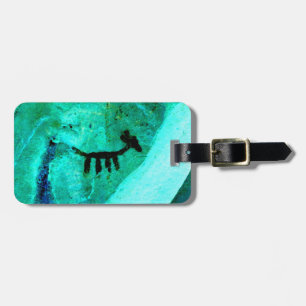 turquoise petroglyph tag