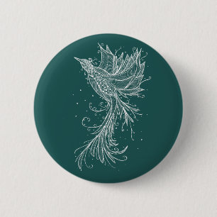 Turquoise Phoenix Button