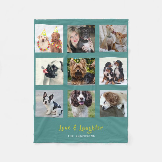 Turquoise PHOTO Blanket Collage Instagram Montage (Front)