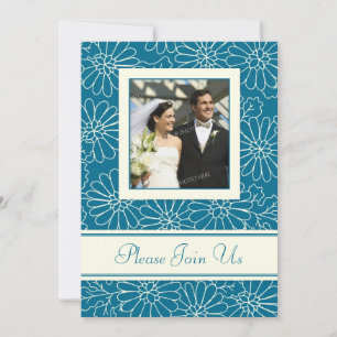 Turquoise Photo Wedding Vow Renewal Invitations