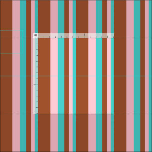 Turquoise, Pink, and Sienna Coloured Lined Pattern Fabric