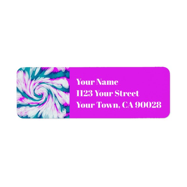 Turquoise Pink Tie Dye Swirl (Front)