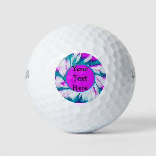 Turquoise Pink Tie Dye Swirl Golf Balls