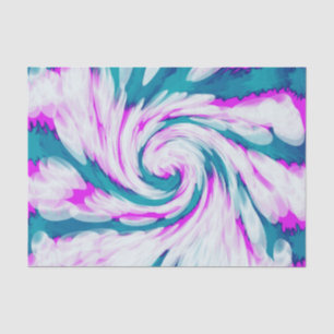 Turquoise Pink Tie Dye Swirl Tissue Paper