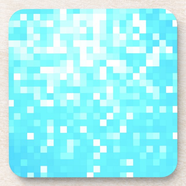 Turquoise Pixel Sparkle Coaster (Front)