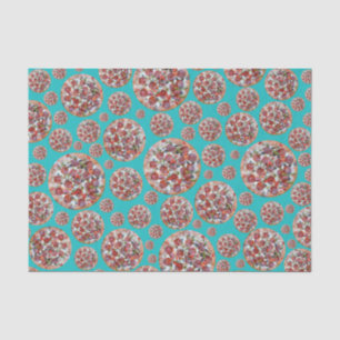 Turquoise pizza pie tissue paper