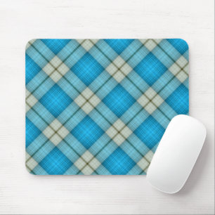 Turquoise Plaid Pattern Mouse Mat