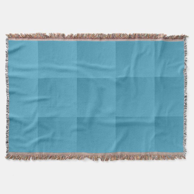 Turquoise Plaid Throw Blanket (Front)