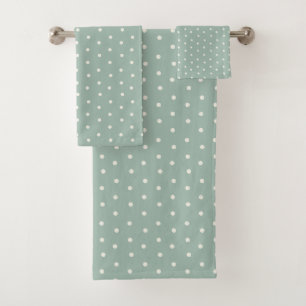 Turquoise Polka Dot Baby Bath Towel Set