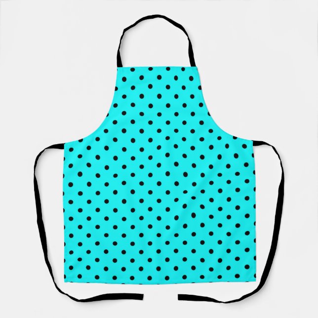 Turquoise polka dot background   apron (Front)