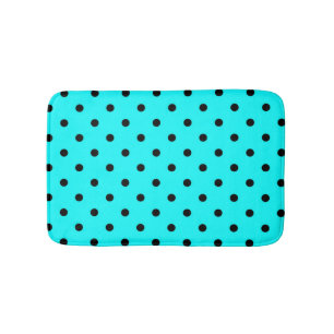Turquoise polka dot background   bath mat