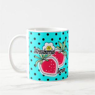 Turquoise polka dot background coffee mug