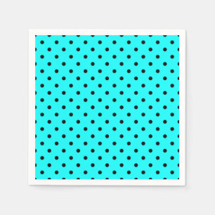 Turquoise polka dot background napkin
