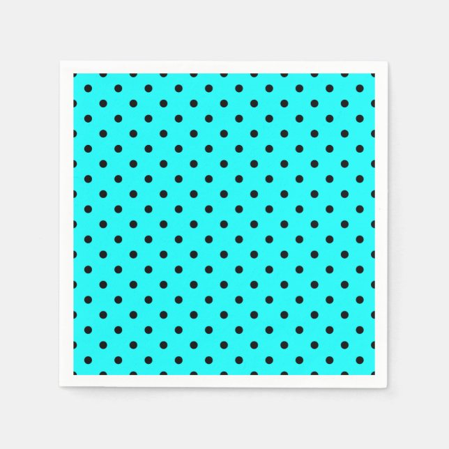 Turquoise polka dot background napkin (Front)