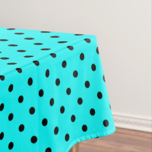 Turquoise polka dot background tablecloth