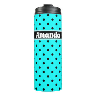 Turquoise polka dot background   thermal tumbler