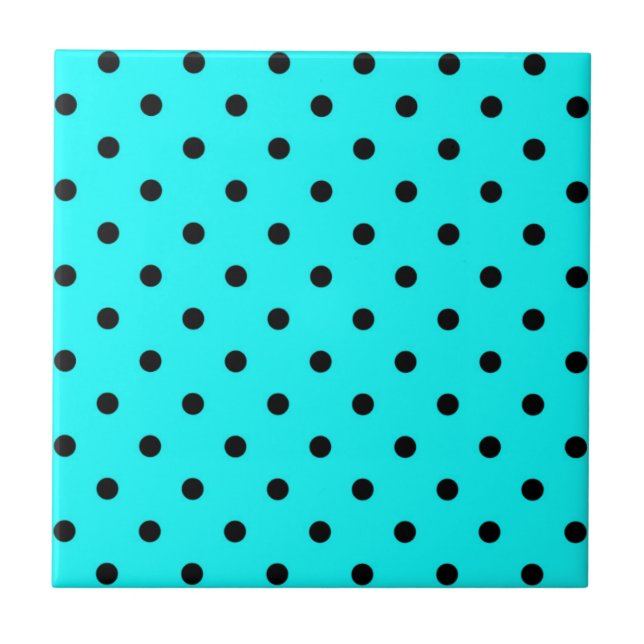 Turquoise polka dot background  tile (Front)