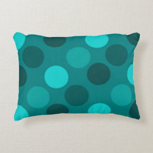 Turquoise Polka Dot Decorative Cushion