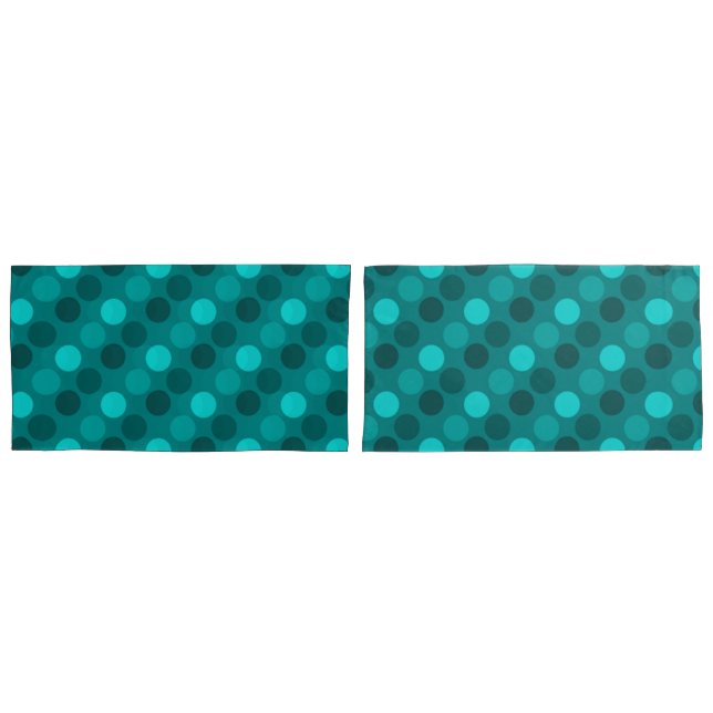 Turquoise Polka Dot Pillowcase (Front-Set)
