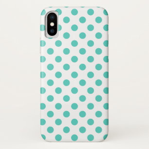Turquoise polka dots iPhone x case