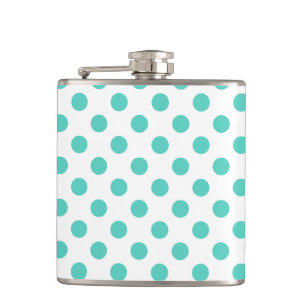 Turquoise polka dots hip flask