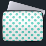 Turquoise polka dots laptop sleeve<br><div class="desc">Turquoise polka dots on white background</div>