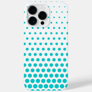 Turquoise Polka Dots Modern White Case-Mate iPhone 14 Pro Max Case