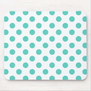 Turquoise polka dots mouse mat