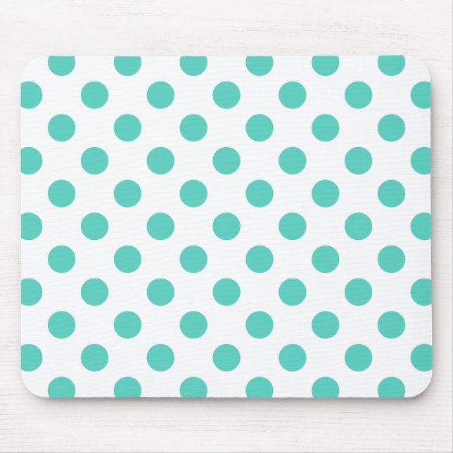 Turquoise polka dots mouse mat (Front)
