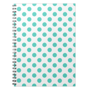 Turquoise polka dots notebook